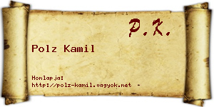 Polz Kamil névjegykártya